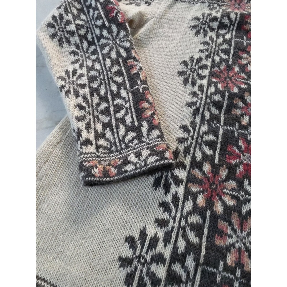 Vintage Intiwara Women's 100% Alpaca Cardigan Nordic XL Full Zip - Picture 8 of 15